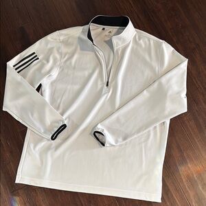 Adidas Men's White Quarter-Zip Jacket